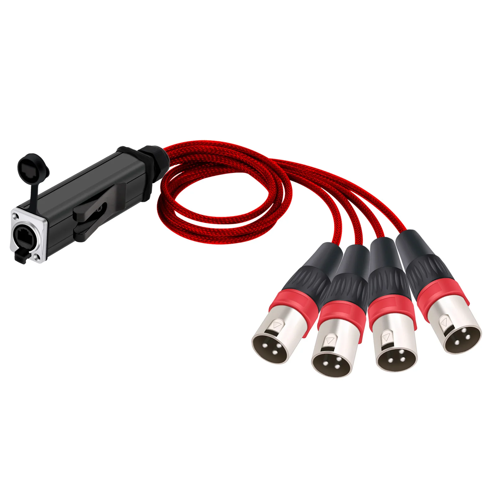 New Network Converter RJ45 CAT5 Female to 4 Channel 3Pins XLR Male/Female Connector Cable XLR Audio Adapter Signal Extender