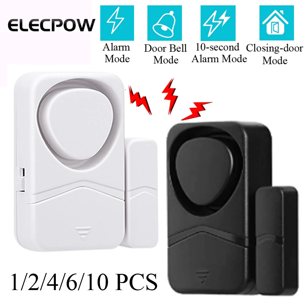 

Elecpow 4 Modes Wireless Door Window Burglar Sensor Alarm Door Open Detectors Freezers Close Reminder Security Protection Alert