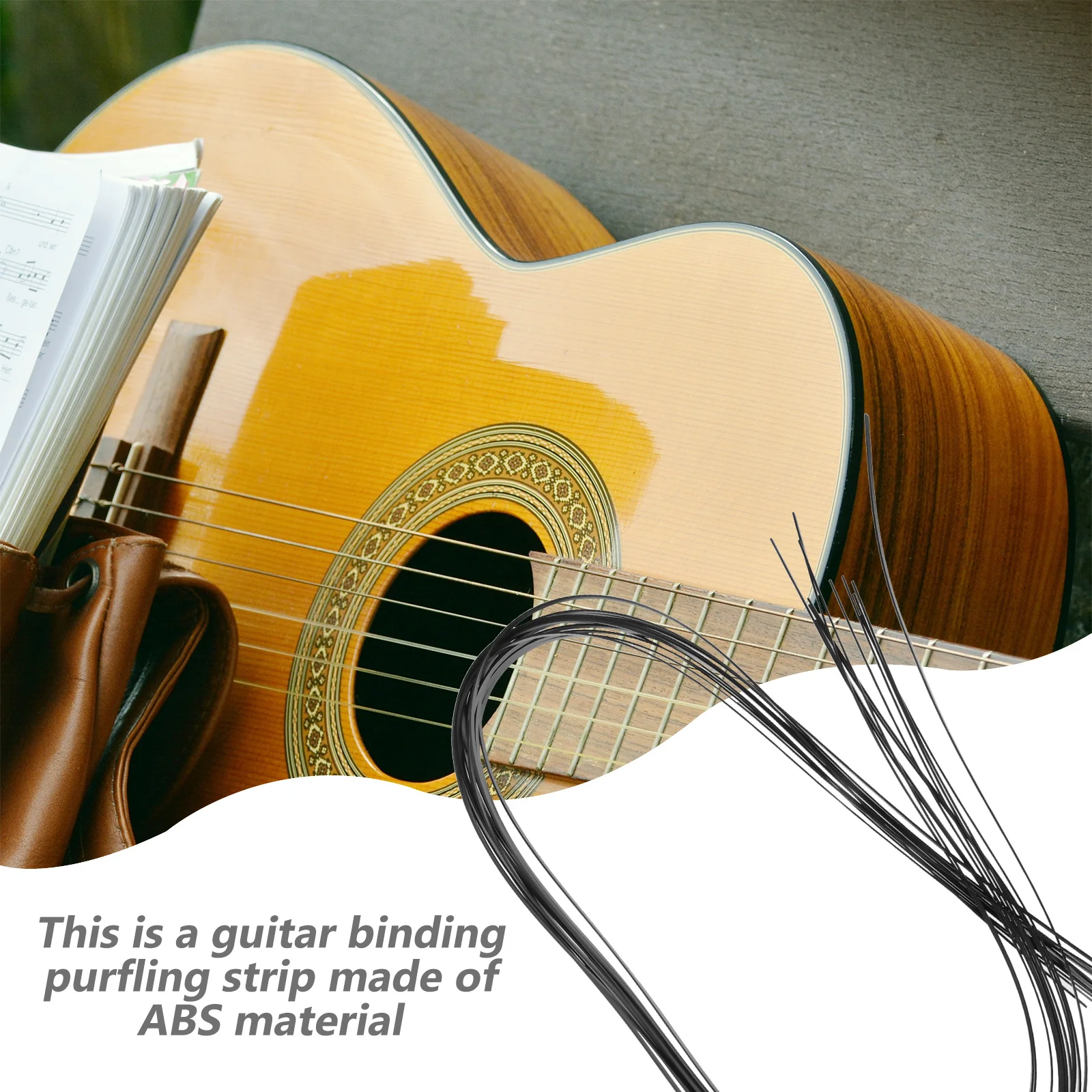 

12 Pcs Guitar Strips Edging Purfling Inlay Classical Parts Binding Stripsfor Acoustic Plastic