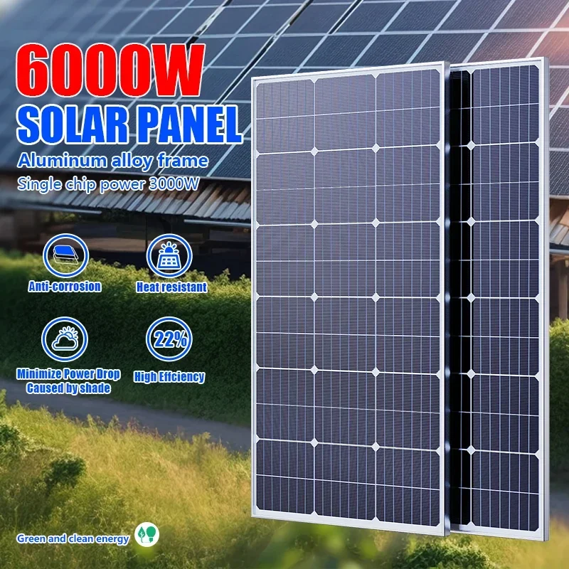 Kit de panel solar de alta potencia de 6000W/3000W, adecuado
