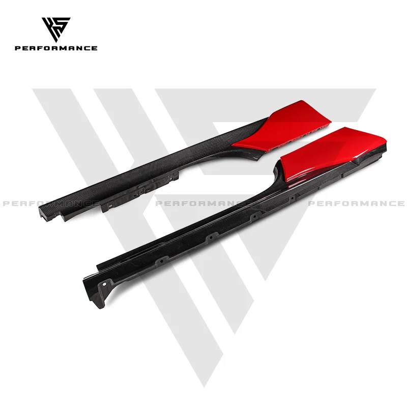 

OEM Style Dry Carbon Fiber Car Parts Extend Side Skirts For Ferrari SF90 2019-2022 Carbon Front Skirts