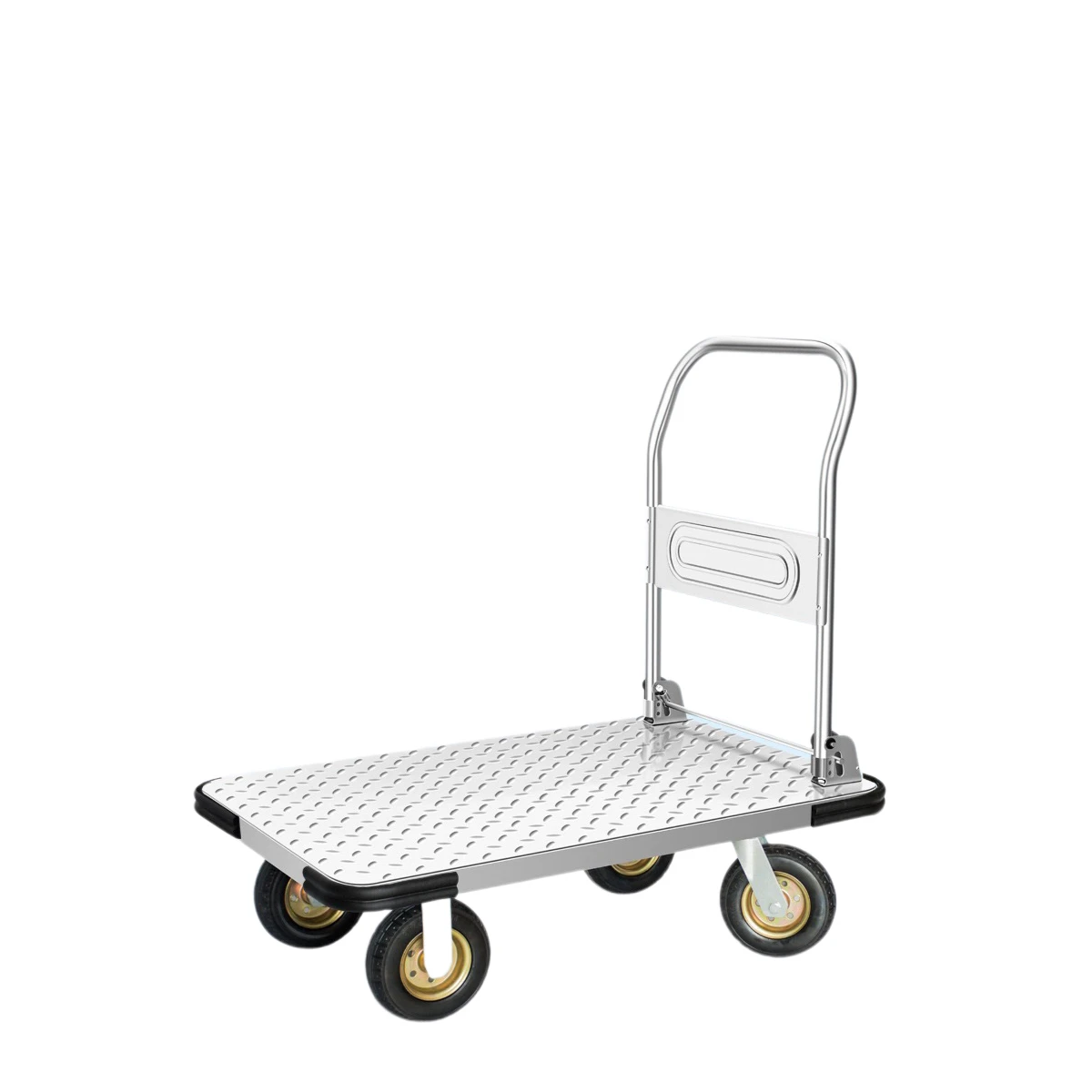 Chariot à main pliable en acier de haute qualité, chariot à plate-forme industrielle de grande capacité pour le stockage d'entrepôt, fournisseur OEM