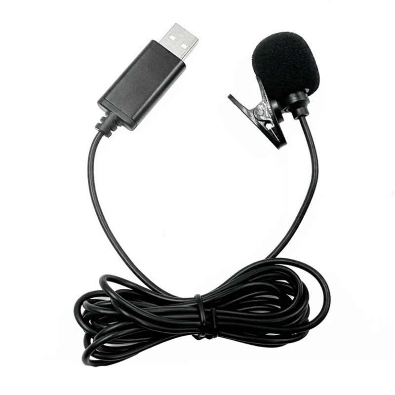 

USB петличный петличный микрофон, всенаправленный проводной микрофон с зажимом, свободные руки Plug & Play для компьютера, ПК, ноутбука, 2 м
