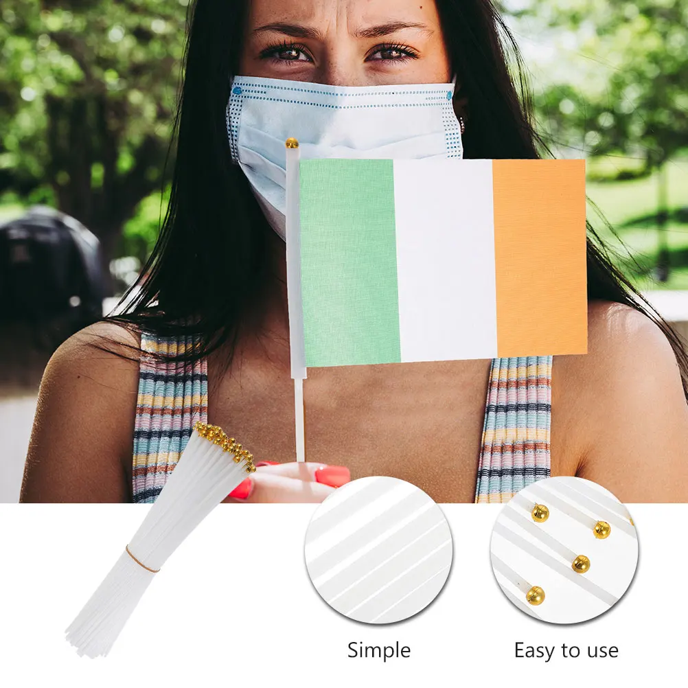 

50pcs Small Flag Poles Plastic Hand Held Flagpole For Outdoor Indoor Festival Party Craft Display Flag Pole Parts