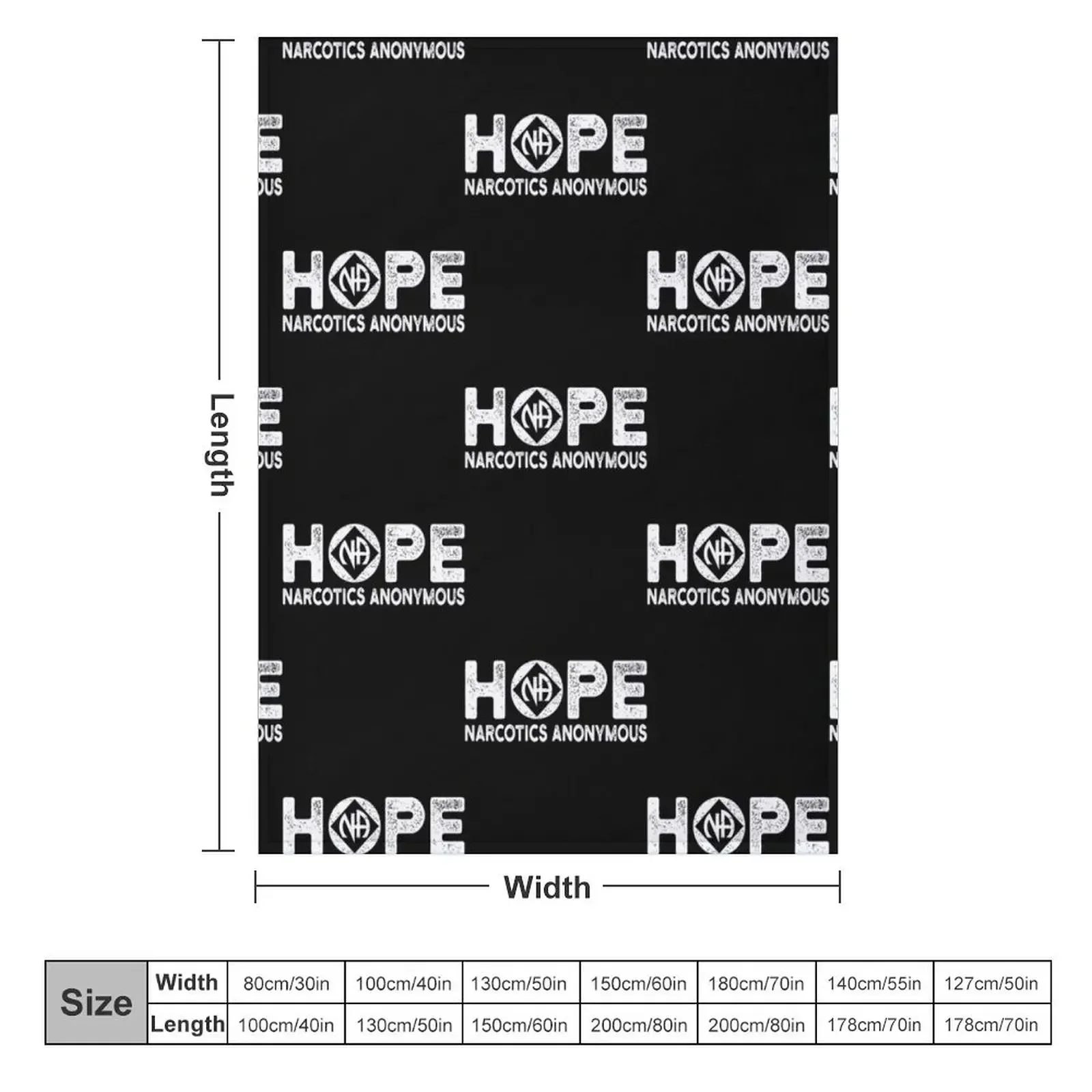 Hope Na Symbol Narcotics Anonymous Gift Idea Throw Blanket valentine gift ideas Custom Thermals For Travel Blankets