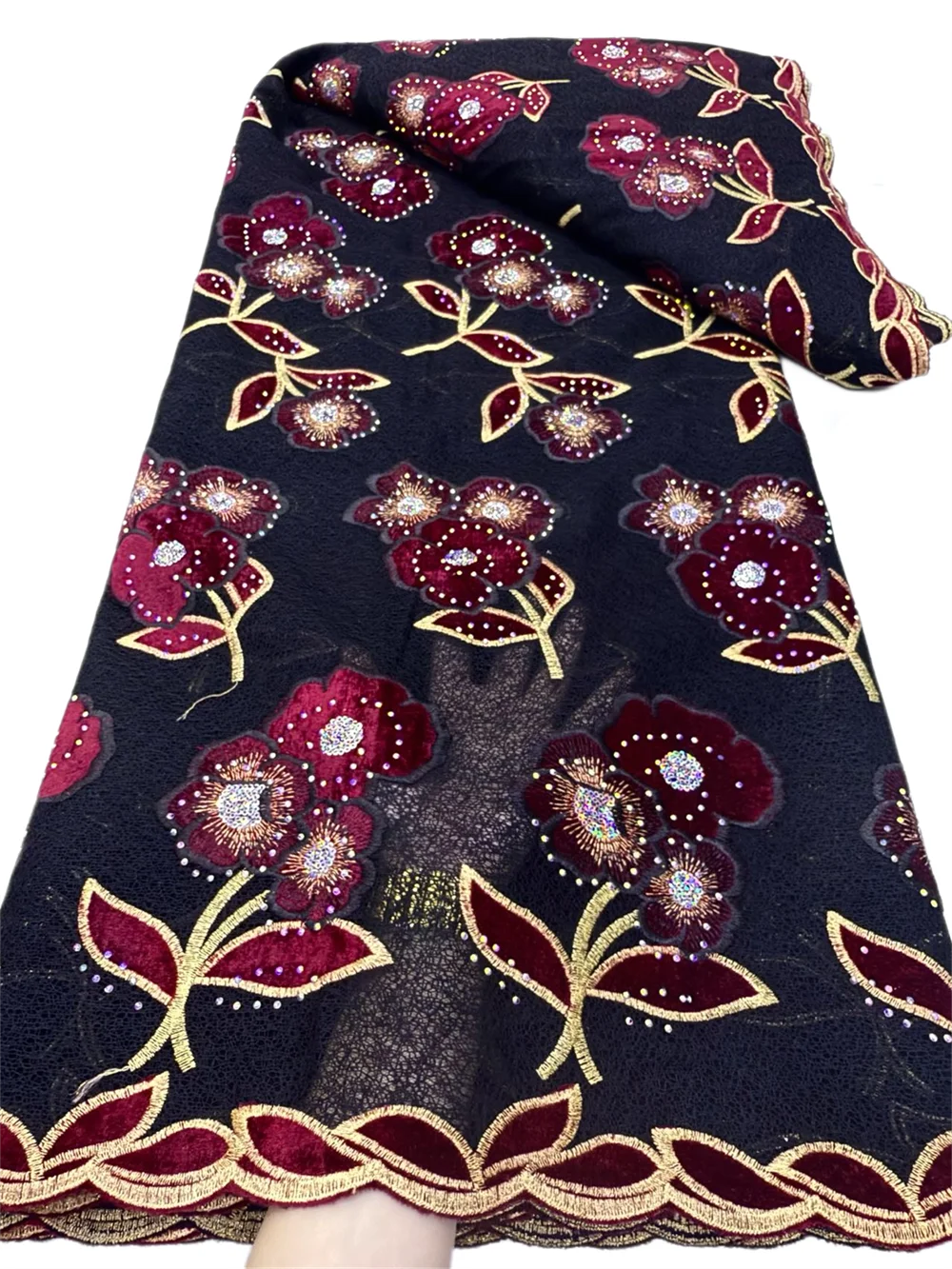 

Новая нигерийская кружевная ткань с бархатными камнями и блестками, 2021, высококачественная кружевная африканская кружевная ткань для свадебного платья, французское сетчатое кружево