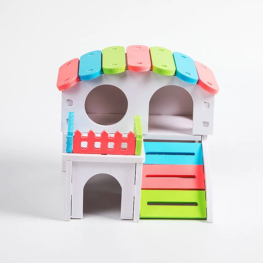 Maison pour hamster en bois faite à la main, abri pour petits animaux, nid, cabane pour hamster, cachette, endroit amusant pour jouer, fournitures pour animaux de compagnie