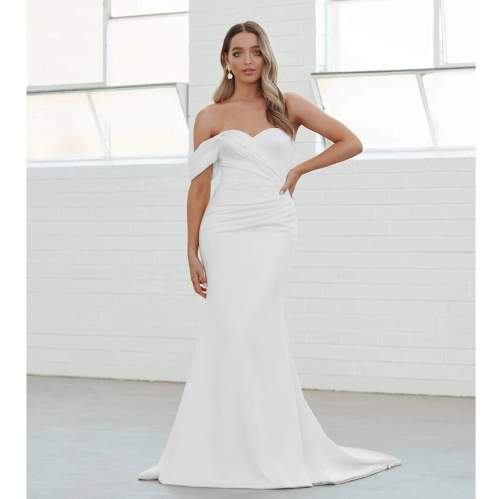 Robes de mariée simples avec bouton fendu au dos, chérie grande taille, hors des patients sirène initiés, quelle que soit la longue robe de mariée sexy, nouveau