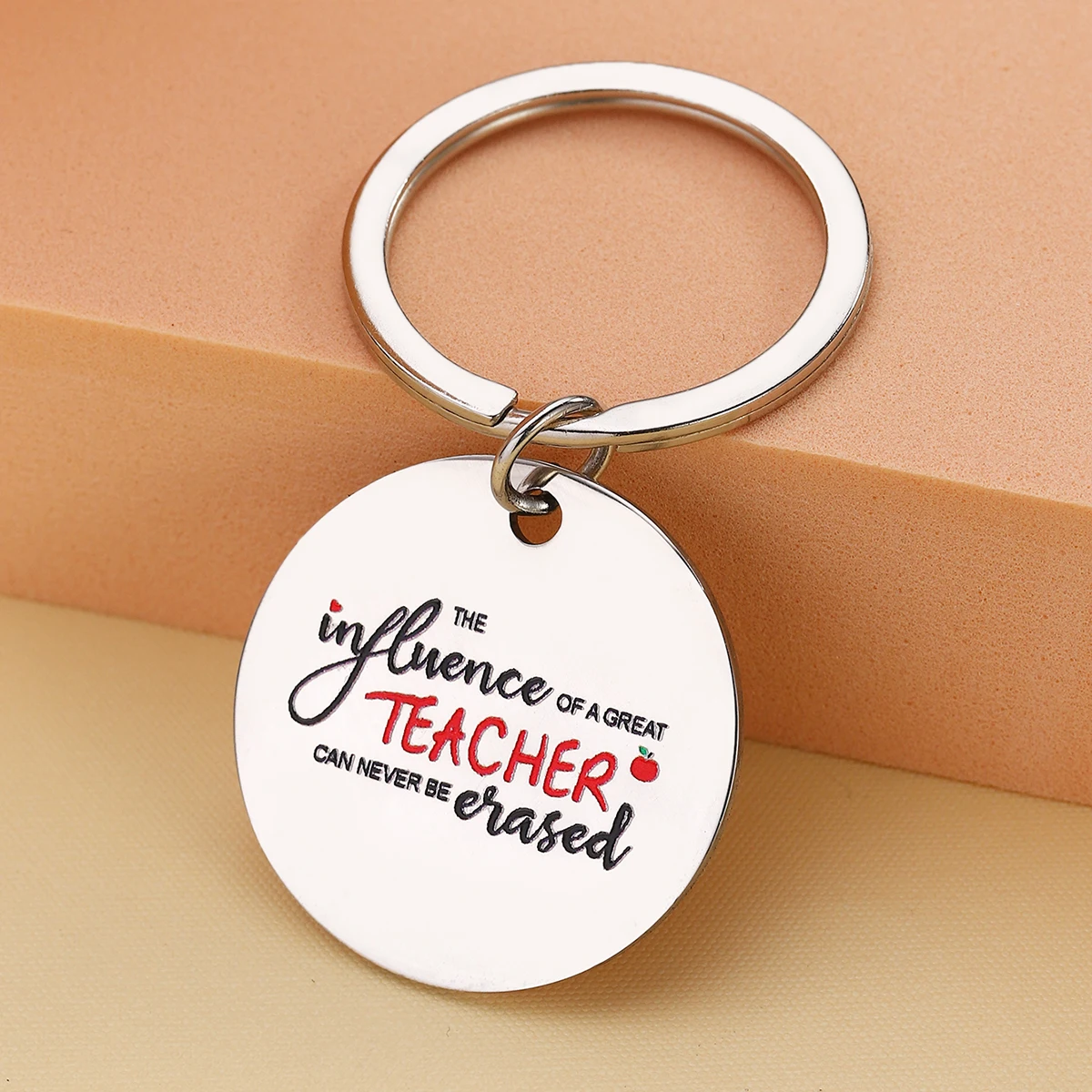 1Pc colored stainless steel keychain as a daily gift for teachers, as well as gifts for Teacher's Day and Thanksgiving