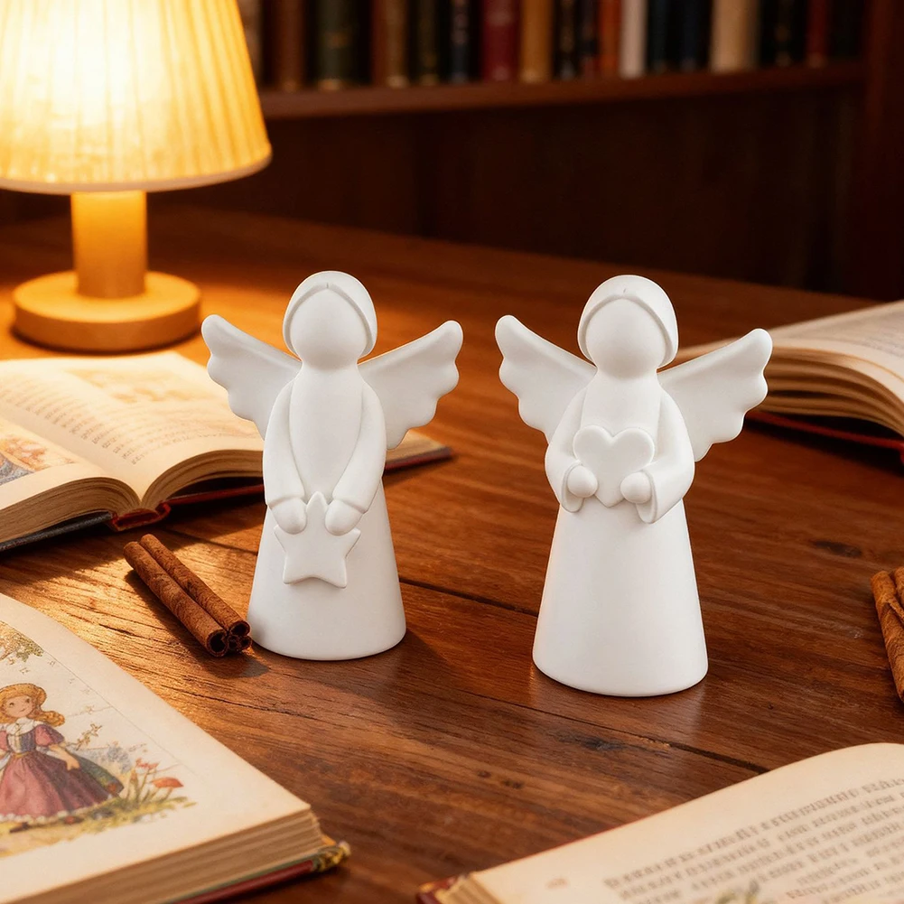 

Hand-made Angel-statue Resin Casting Mold Adorable Angel-girl Holding A Heart Design. Living Room Bookshelf Display Piece