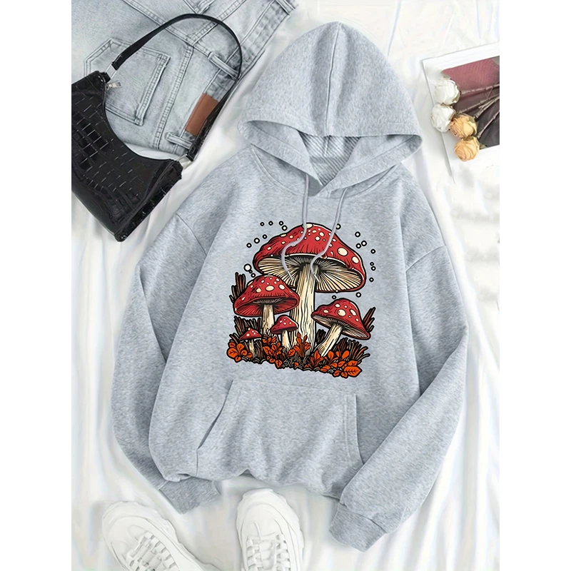 New Mushroom Print Hoodie Men Woman Casual Long Sleeve Hoodies Hooded Sweatshirts Harajuku Pullovers Tracksuit Unisex Clothing