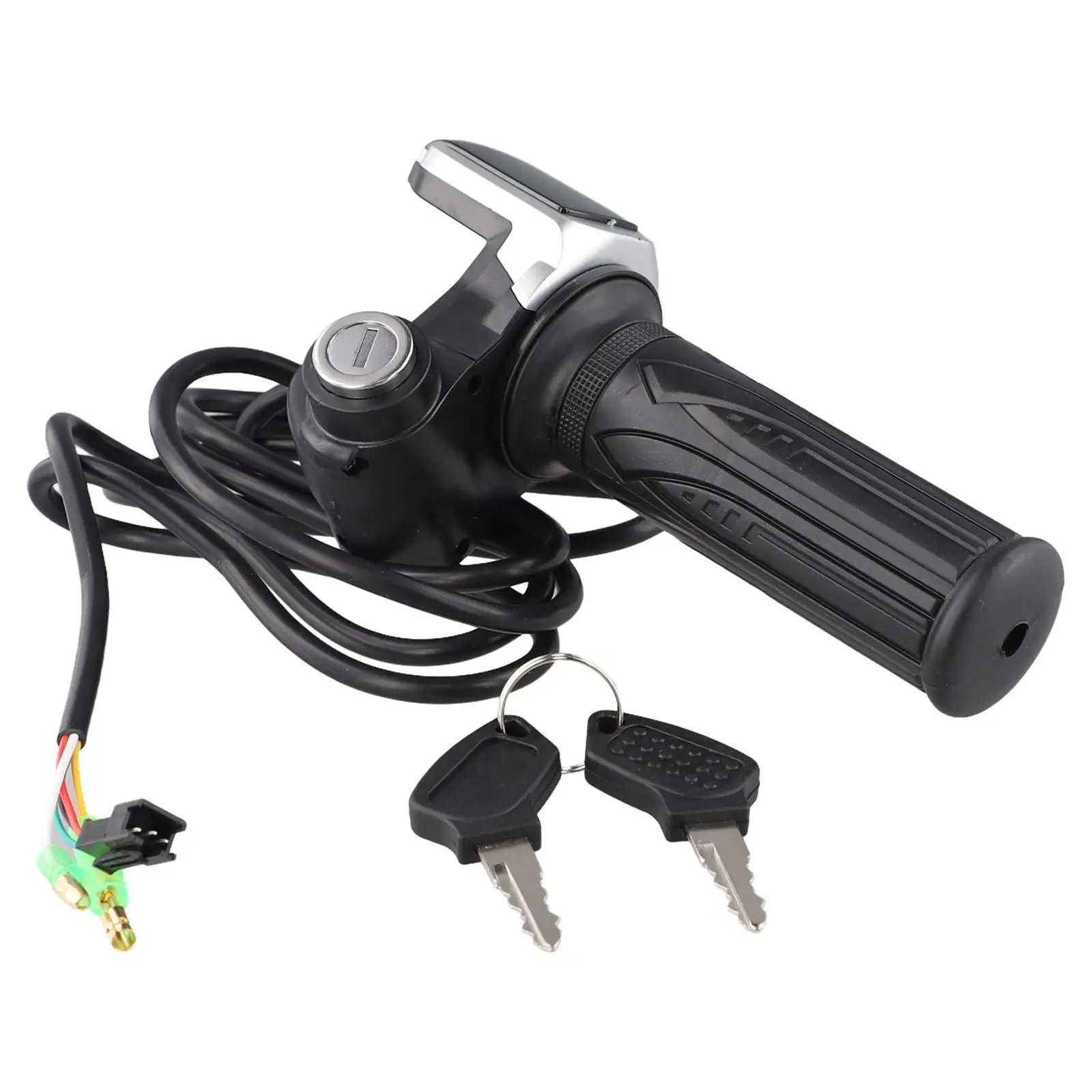 36/48/60V Electric Scooter Throttle Grip With Key Lock Power Indicator Electric Throttle Motorcycle Throttle Grips Cycling Parts