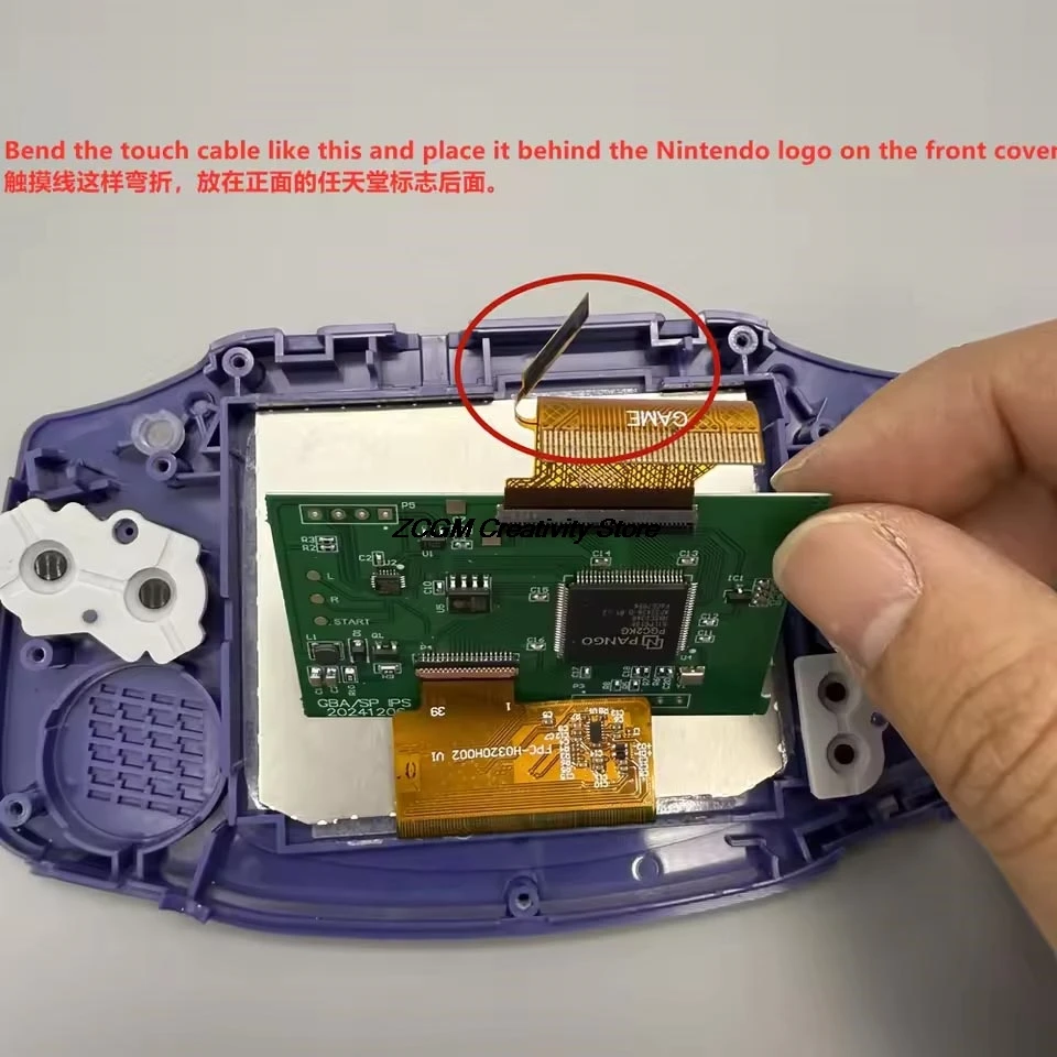 GBA IPS LCD 3.0 "IPS high brightness LCD screen and shell kit for Gameboy advance GBA.no cut shell required simulating B-screen