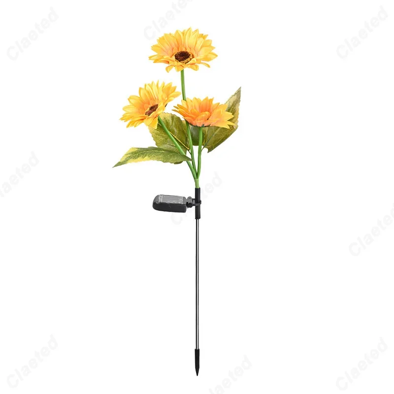 Creative NewLED Solar Simulation Sunflower Plug in Light Outdoor Waterproof Courtyard Garden Lawn Decorative Atmosphere Lighting