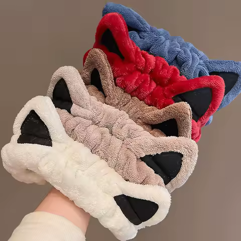 Cute Creative Plush Cat Hair Bands Women Funny Cartoon Headdress Face Wash Headband Fashion Girl Hair Accessories
