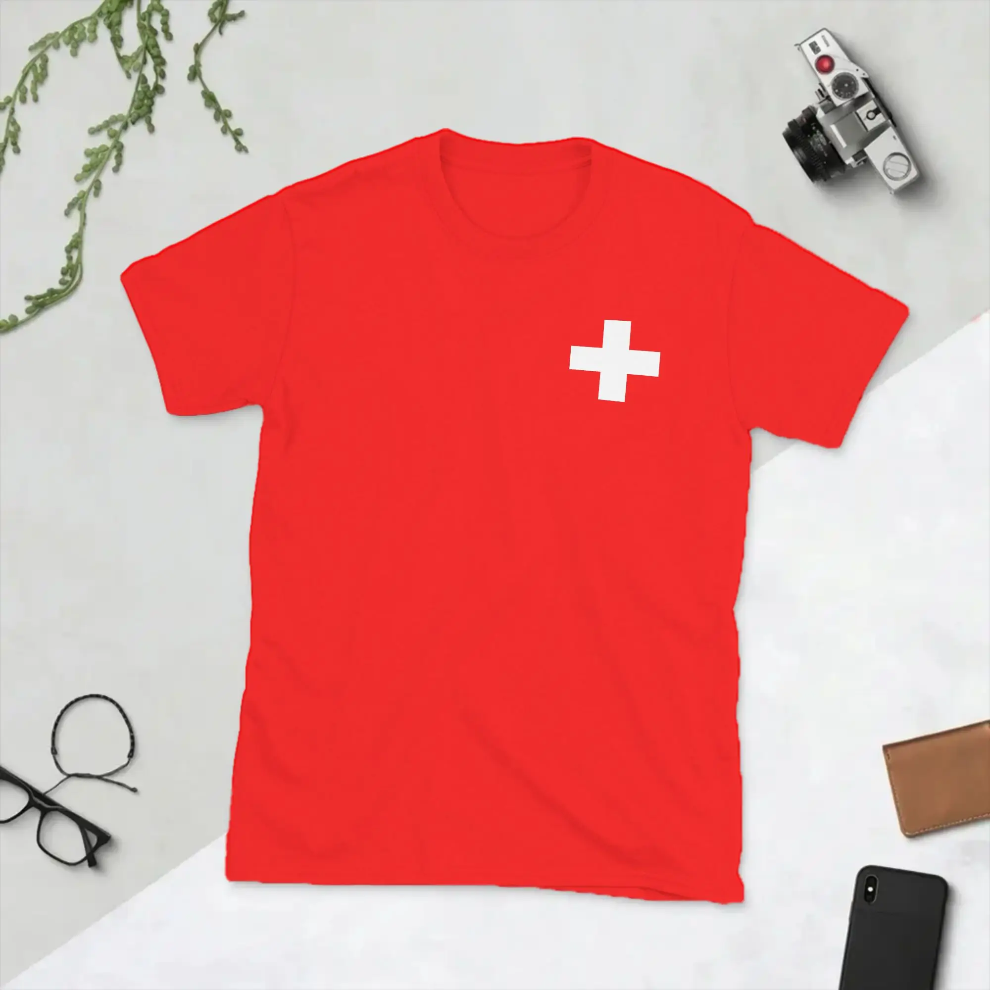 Men T-Shirts Swiss Switzerland Flag Fashion Pure Cotton Tees Short Sleeve  T Shirt Round Neck Clothing Printed