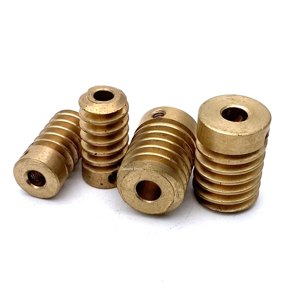 0.8M 20T Copper Worm Gear 3/4/5/6/6.35MM Hole DIY MODEL 10MM-14MM Diameter 20MM-30MM Length