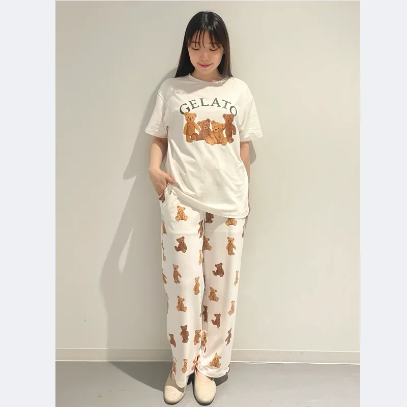 Pajamas Set Room Wear Ladies One Piece Ladies Summer Shorts Shorts Sleepwear Loungwear T-shirt Trousers, Nightwear Modal