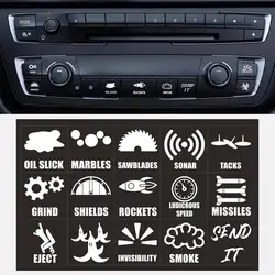 Novelty Car Button Decorative Sticker Car Button Stickers Dashboard Console Label Decals Decorations For Car Truck