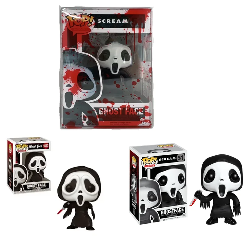 Nueva Figura de Vinilo Funko Pop de Ghostface de Scream # 1607 # 51 Juguetes Coleccionables de Películas Clásicas de Terror para Regalos a los Fanáticos de las Películas de Suspenso