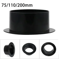 ABS Straight Pipe Flange Ventilation Ducting Exhaust Pipe Connectors Exhaust Air Outlet 75/110/200MM Air Vent -Heating Cooling
