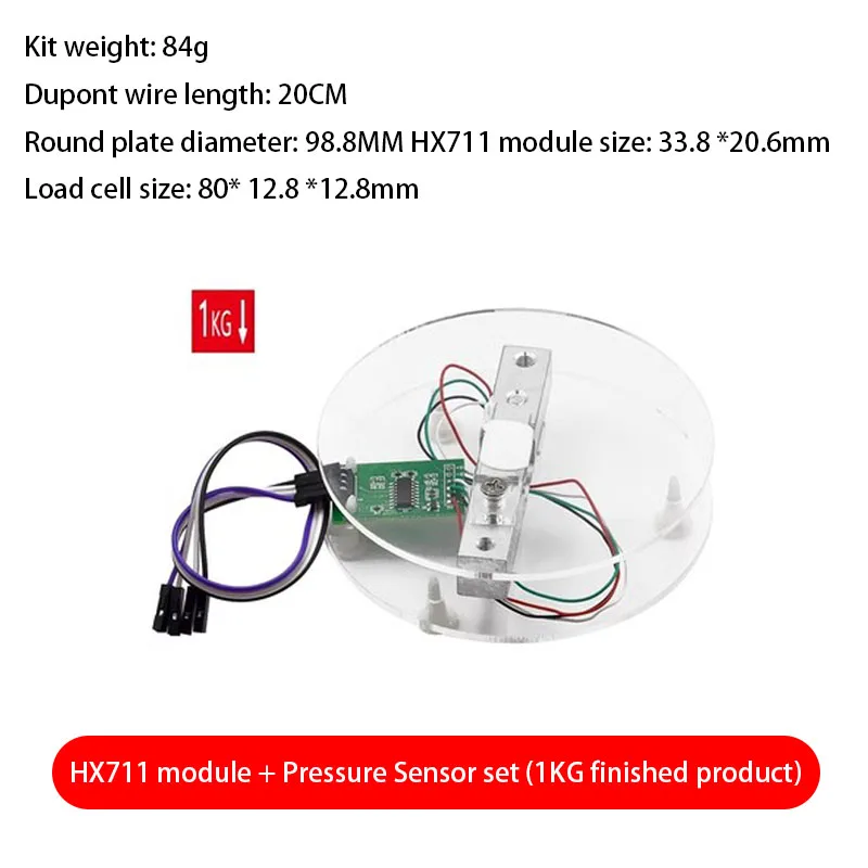 Digitaler Wägezellen-Gewichtssensor HX711 AD-Konverter Breakout-Modul 1 kg-20 kg tragbare elektronische Küchenwaage für Arduino-Waage – Detail 7