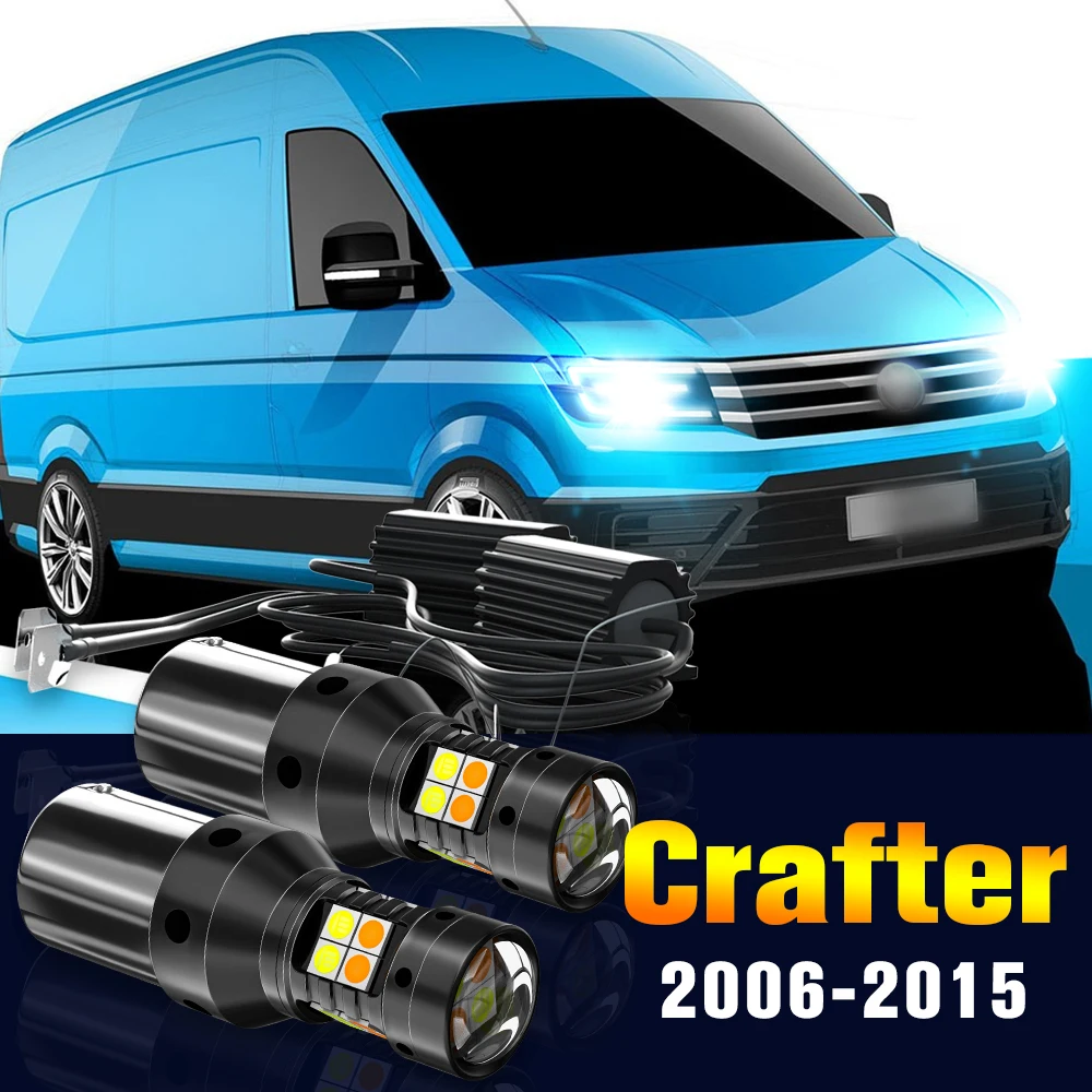 

2pcs LED Dual Mode Turn Signal+Daytime Running Light DRL Lamp For VW Crafter 2006-2015 2007 2008 2009 2010 2011 2012 Accessories