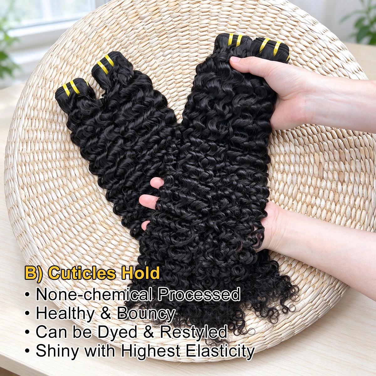 16A Hochwertige, 100% unbehandelte, rohe vietnamesische, tief gelockte Echthaar-Bündel, Jungfrauenhaar, schnelle Haarverlängerungen für Frauen – Detail 4