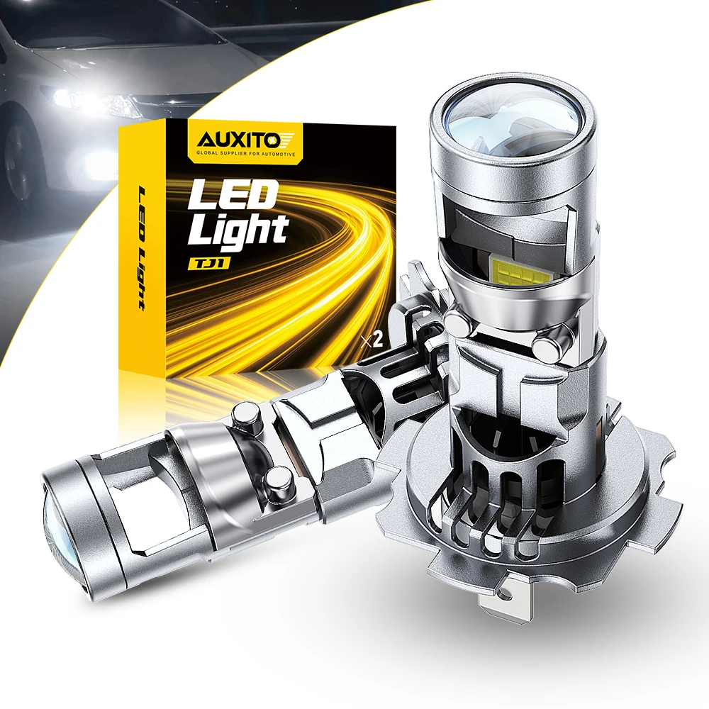 

AUXITO 2 шт. H7 светодиодный проектор с турбовентилятором, автомобильная фара, мини-объектив 20000LM H7 светодиодный автоматический левый и правый фонарь с приводом, беспроводной