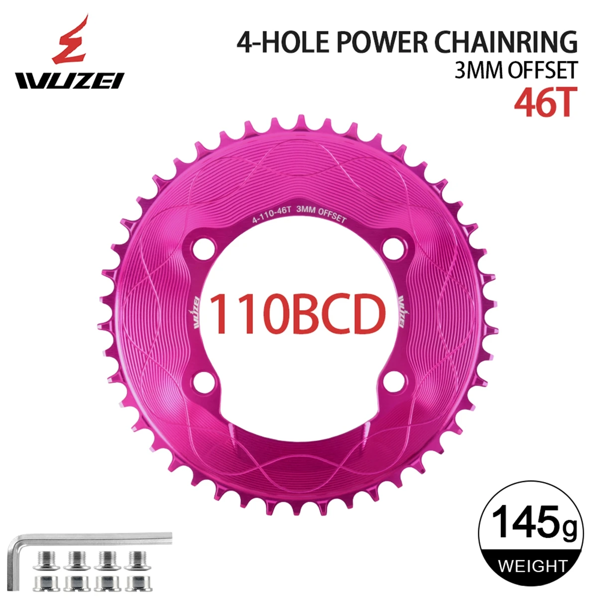 WUZEI 110BCD Rennrad Kettenblatt 8 9 10 11 12S Fahrrad Kettenblatt 40T 48T 58T Schmales breites Kettenrad für Shimano R7000 R8000 R9100