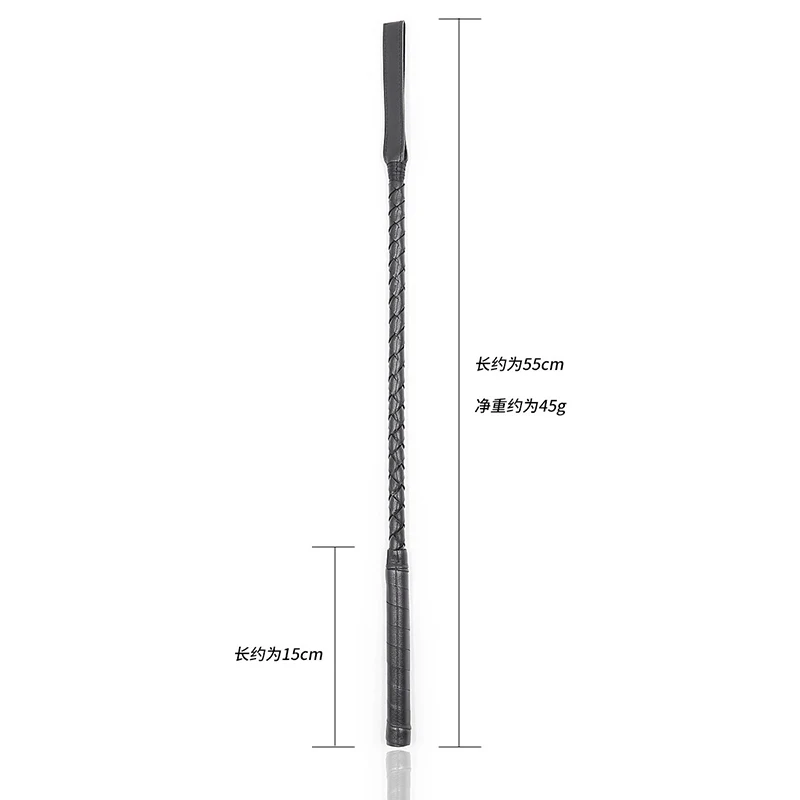 Látigo de equitación con cuero Pu, cultivos ecuestres de alta calidad, paleta de caballo, 56CM