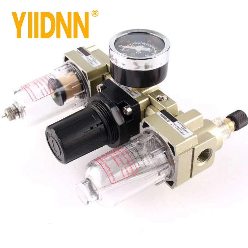 

AC2000-02 1/4" Pressure Regulator Gauge Air Compressor Filter Oil Moisture Separator For Water Filters AC2000-02D