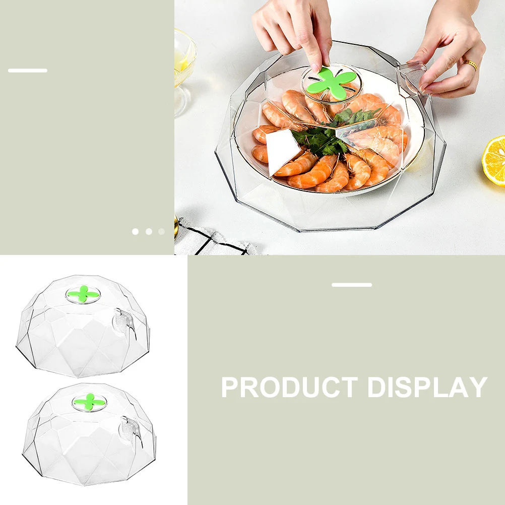 

2 Pcs Dustproof Food Tent Vegetable Cover Protective Dish Plastic Pet Kitchen Supply Insect Prevention Food Cover Practical