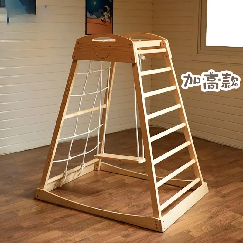 إطار تسلق للأطفال، منزل داخلي للأطفال، عائلة أطفال صغيرة، خشب متين، التعليم المبكر، التكامل الحسي، التدريب على الريش #1