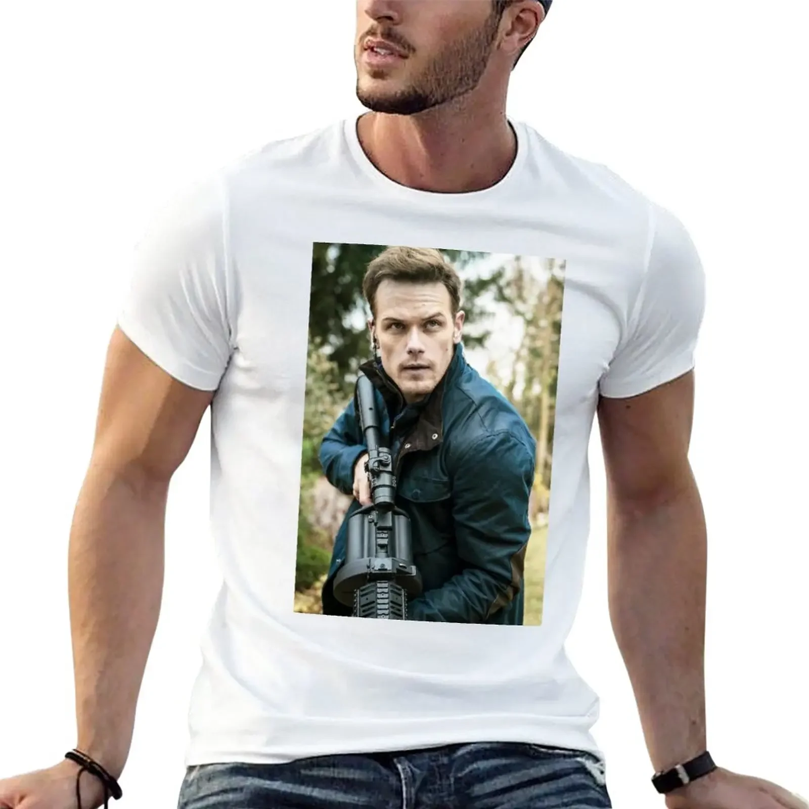 New Sam Heughan T-Shirt sports fan t-shirts aesthetic clothes boys t shirts Short t-shirt t shirts for men graphic