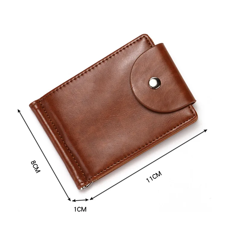 Slim Leather Wallet Coin Bag Money Clip Card Cases Zipper  Women Men Pull Type ID Credit Holders Hasp