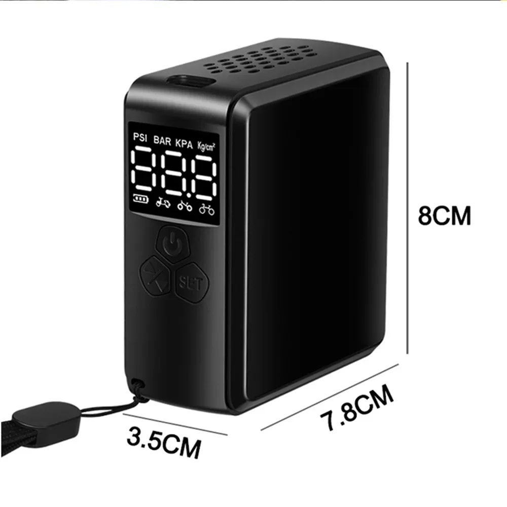 ZTTO 150psi Mini Electric Air Pump Portable 2400mAh Tire Inflator Presta Schrader Valve Car Bike Motorcycle Pump With LCD Type-C