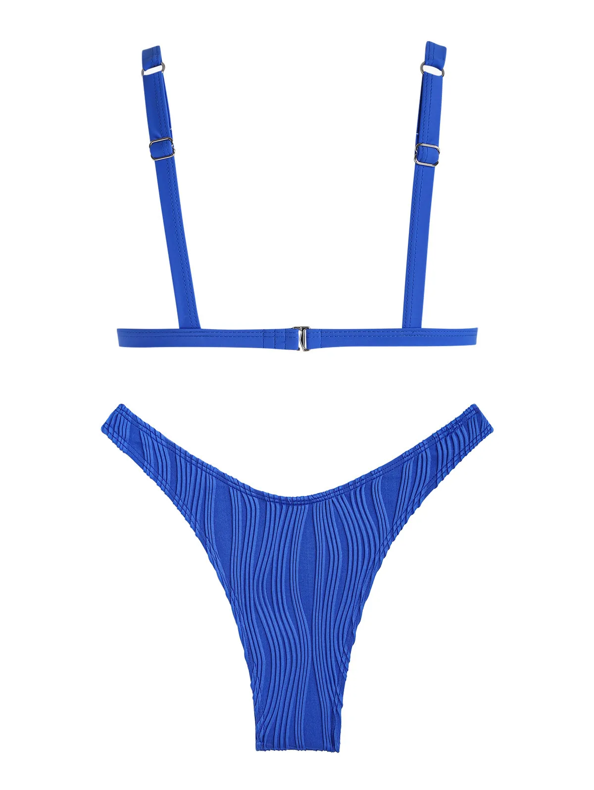 Damskie stroje kąpielowe Seamolly Wave Textured High Leg Brazylijski zestaw bikini bezczelnego trójkątnego