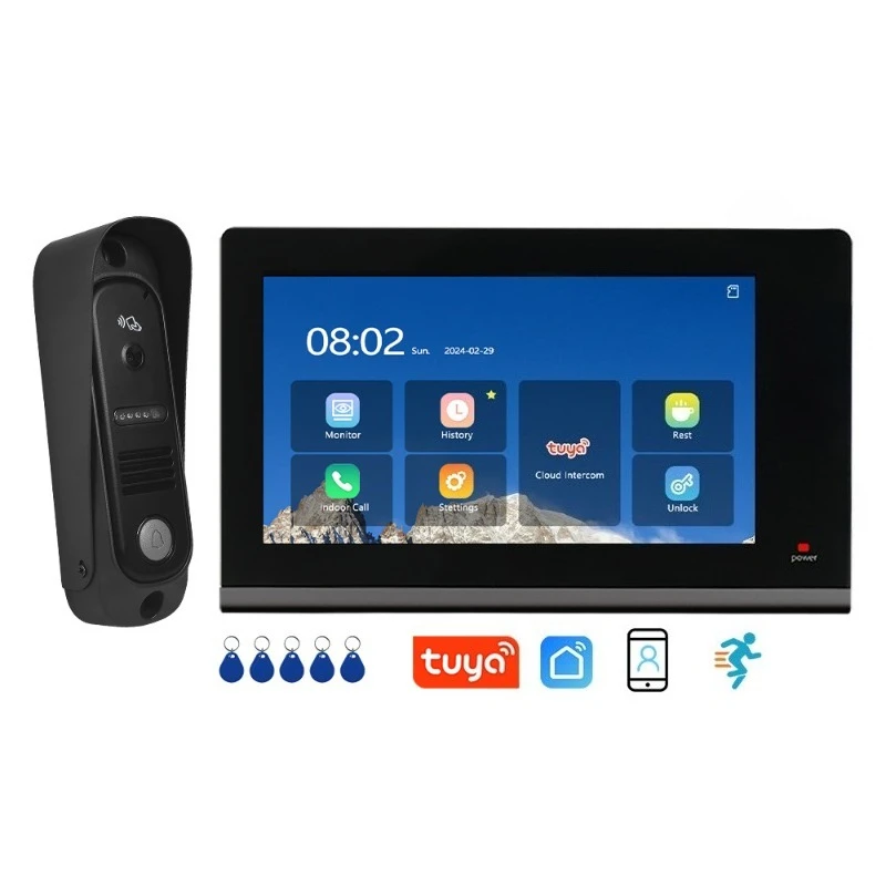 WIFI Video Intercom System with Night Vision Support Remote Unlock Dual-Way Intercom 7 Inch Video Doorbell for Villa