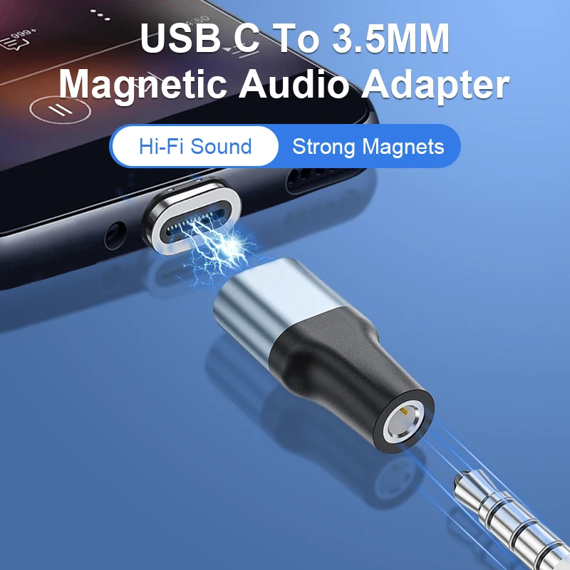 Universal Magnet 3.5mm Jack Female Cable Adapter USB C To 3.5 Aux Call Audio Magnetic Connector For Macbook iPad Pro Pixel POCO