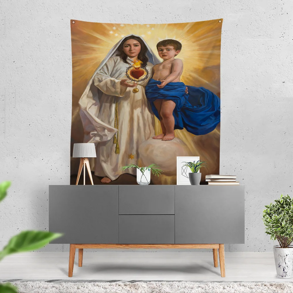 Virgin Mary Christian Flag Banner Flag Art Decoration Design Decor Vintage Structure Party Garden Flag Club Bar Study Bedroom