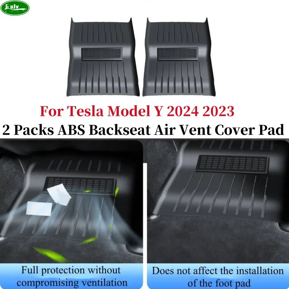 

2 Packs Set For Tesla Model Y 2023 2024 ABS Backseat Air Vent Fully Cover Pad Integrated Design Air Flow Vent Grille Protection