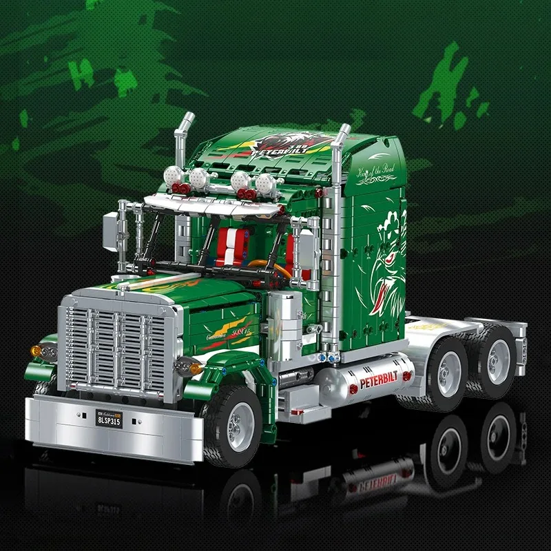 

2105PCS MOC 389 American Style Muscle Truck Building Blocks Trailer Truck Front Model Educational Assembly Toys for Adult Gift