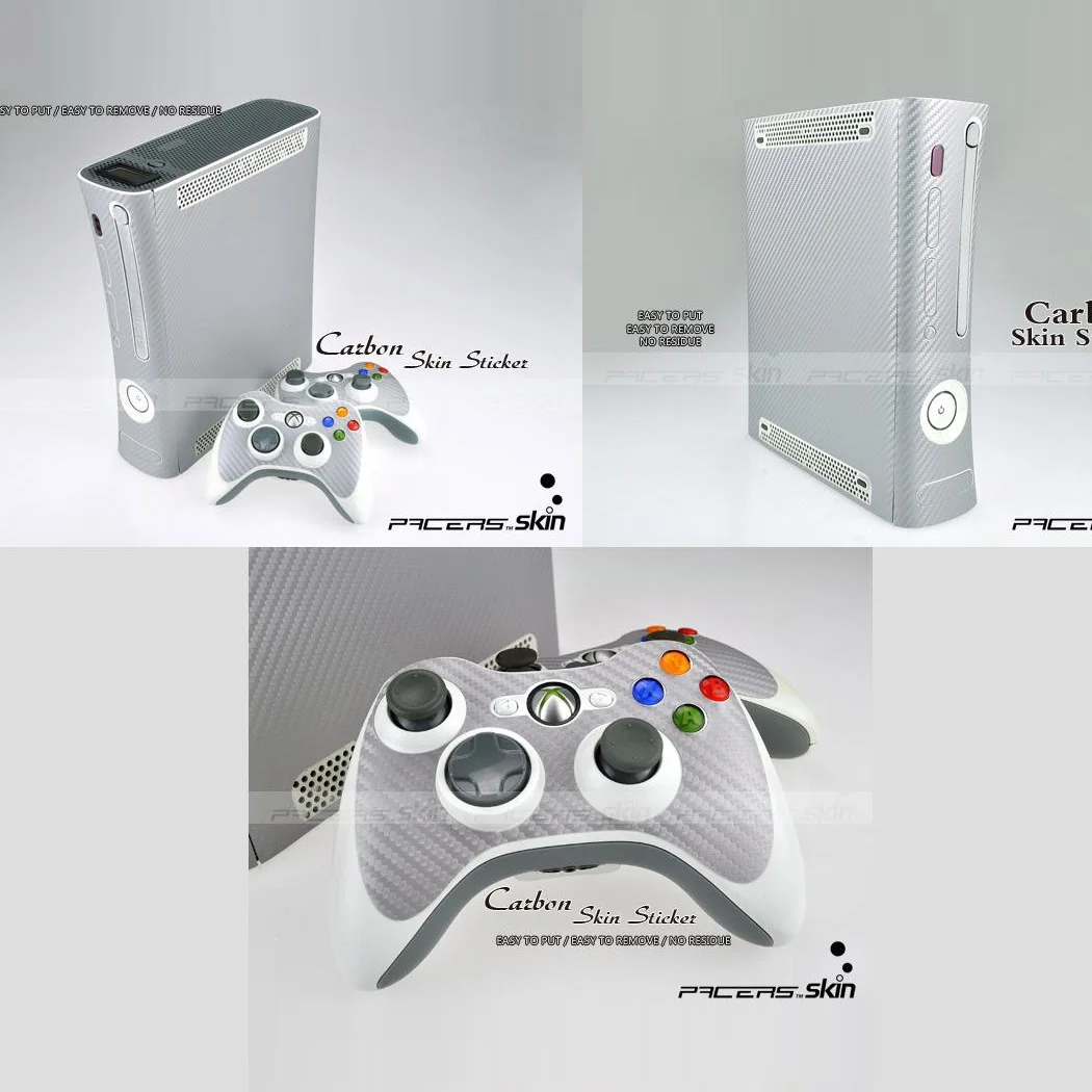7 ألوان ألياف الكربون جلد فينيل ملصق حامي لمايكروسوفت Xbox 360 الأصلي الدهون و 2 تحكم جلود ملصقات