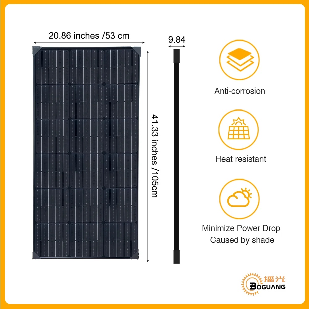 BOGUANG 400W 200W Solar Panel For 12V Or 24V battery Car/Boat Home Farm Power Small Pump Irrigation Power Outdoor Light Charging