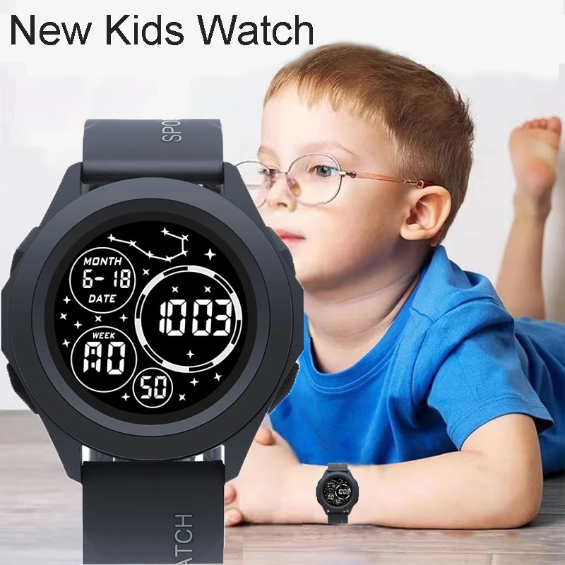 

Digital Watch for Boys Girls Kids Electronic LED Wrist Watch Fashion Waterproof Sports Clock Student Child Simple Watches