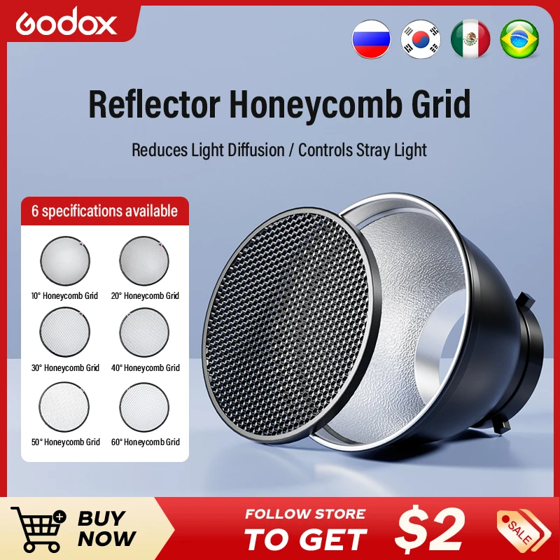 10 20 30 40 50 60 degree Honeycomb Grid for 7'' Standard  Bowens Mount Reflector Diffuser Lamp Shade Dish Studio Flash Speedlite