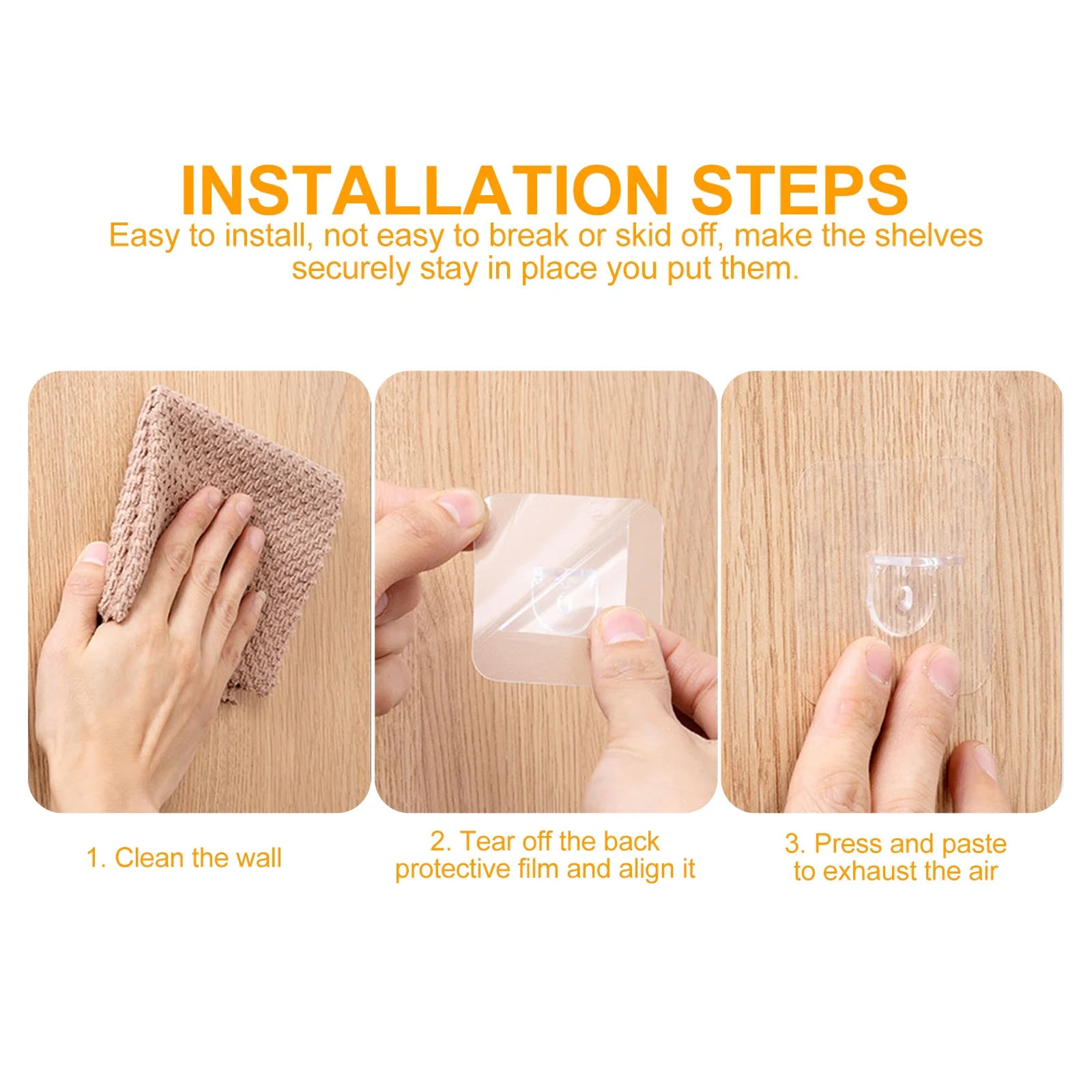 

50Pcs Shelf Support Pegs Strong Hold Transparent Brackets for Bookcase Shoe Rack Wall Organizer No Damage to Surface Quick Fit