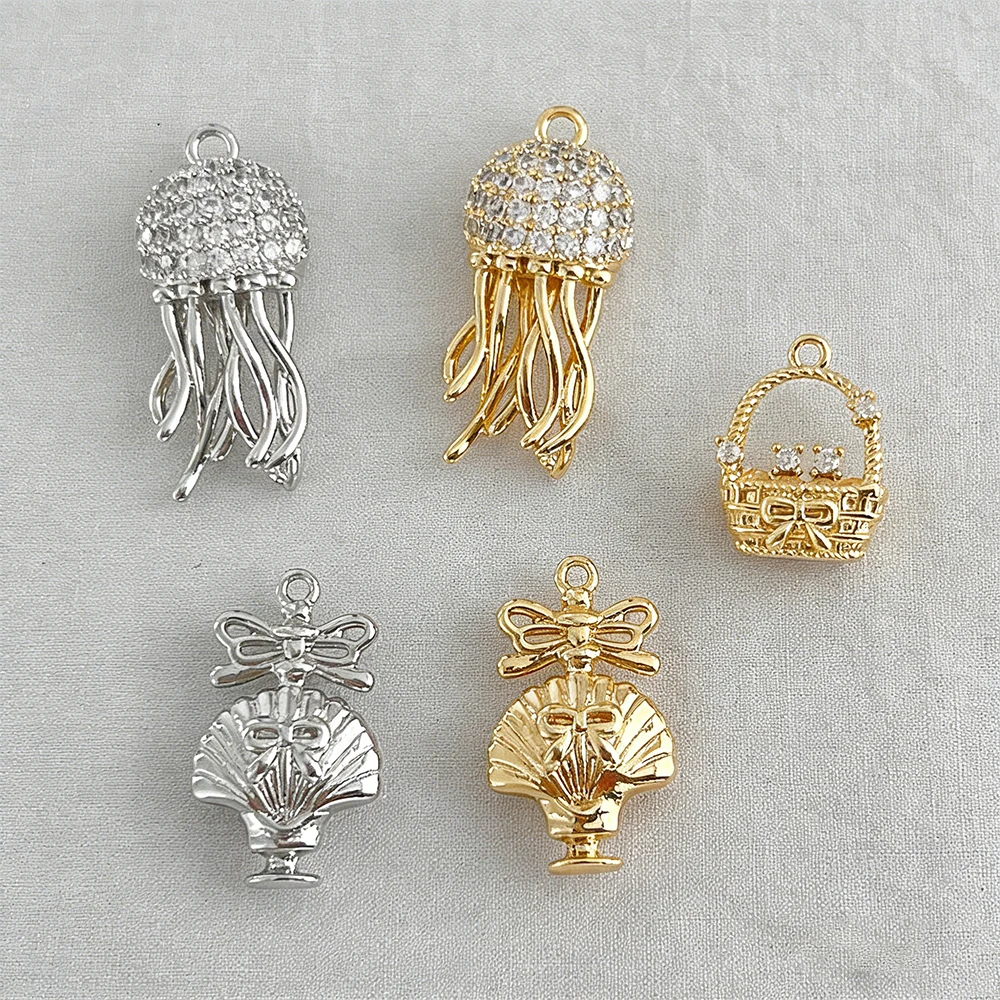 

Cordial Design 20Pcs DIY Charms/Genuine Gold Plating/Jellyfish Conch Shape/Hand Made/Jewelry Accessories/Copper Pendant #196088