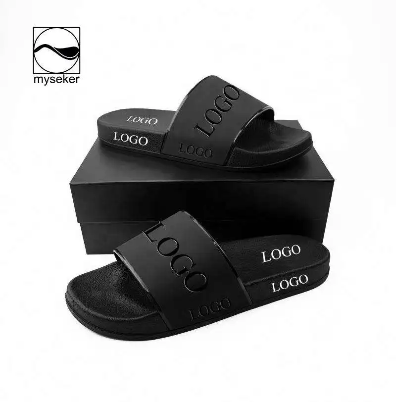 Custom Logo Fashion Slides Non-Slip Masculin Men Hombres Beach Slippers House 1:1 Logo